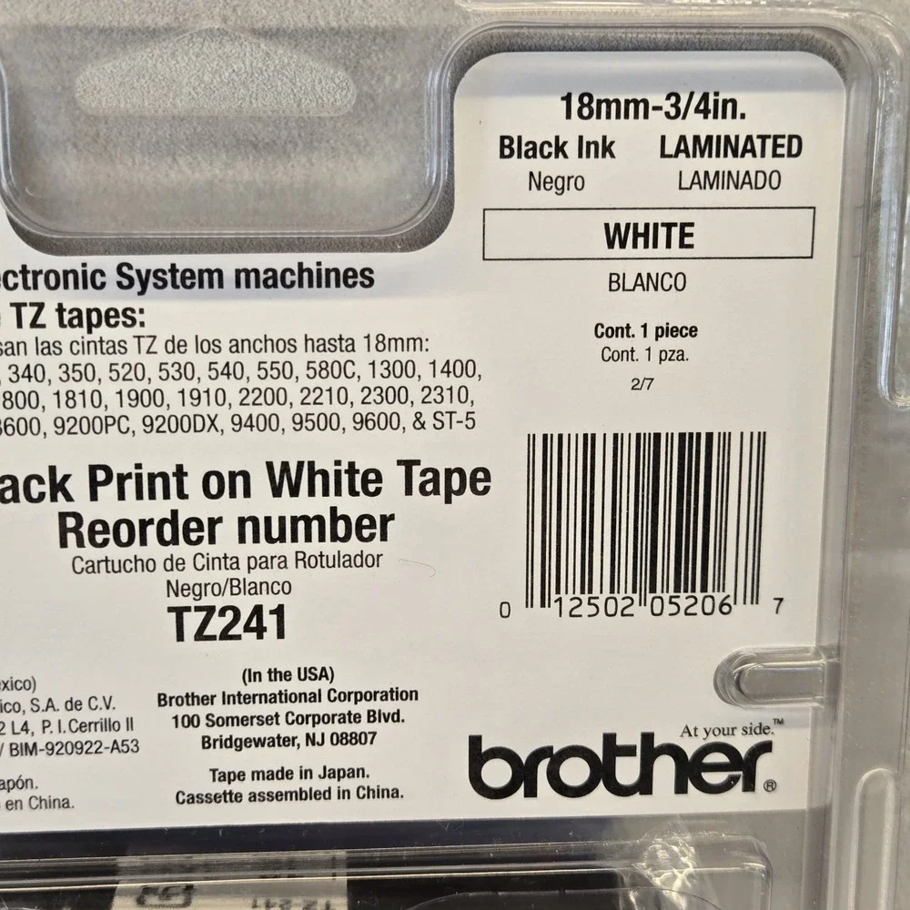 Brother P-touch TZ-221 Label Tape 9mm (3/8